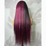 13x4 color 1B Purple Straight Hair Lace Wig