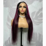 13x4 color 1B Purple Straight Hair Lace Wig - Image 2