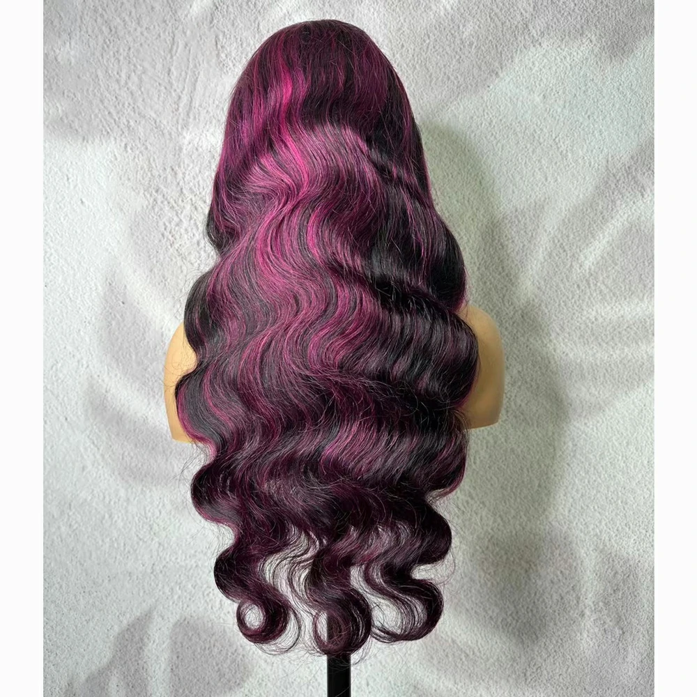 1B purple color lace wig body wave 13x4 color 1B Purple Body Wave Hair Lace Wig - Image 1