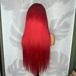 13x4 color Red Straight Hair Lace Wig