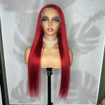 13x4 color Red Straight Hair Lace Wig - Image 2