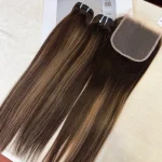Color B2/5 Hair Bundle Straight Hair With Closure