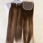 Color B2/5 Hair Bundle Straight Hair With Closure - Image 2