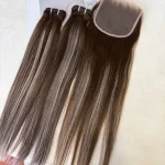 Color B2/60 Hair Bundle Straight Hair With Closure