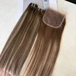Color B3/9.1 Hair Bundle Straight Hair With Closure