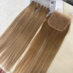 Color B7/60 Hair Bundle Straight Hair With Closure